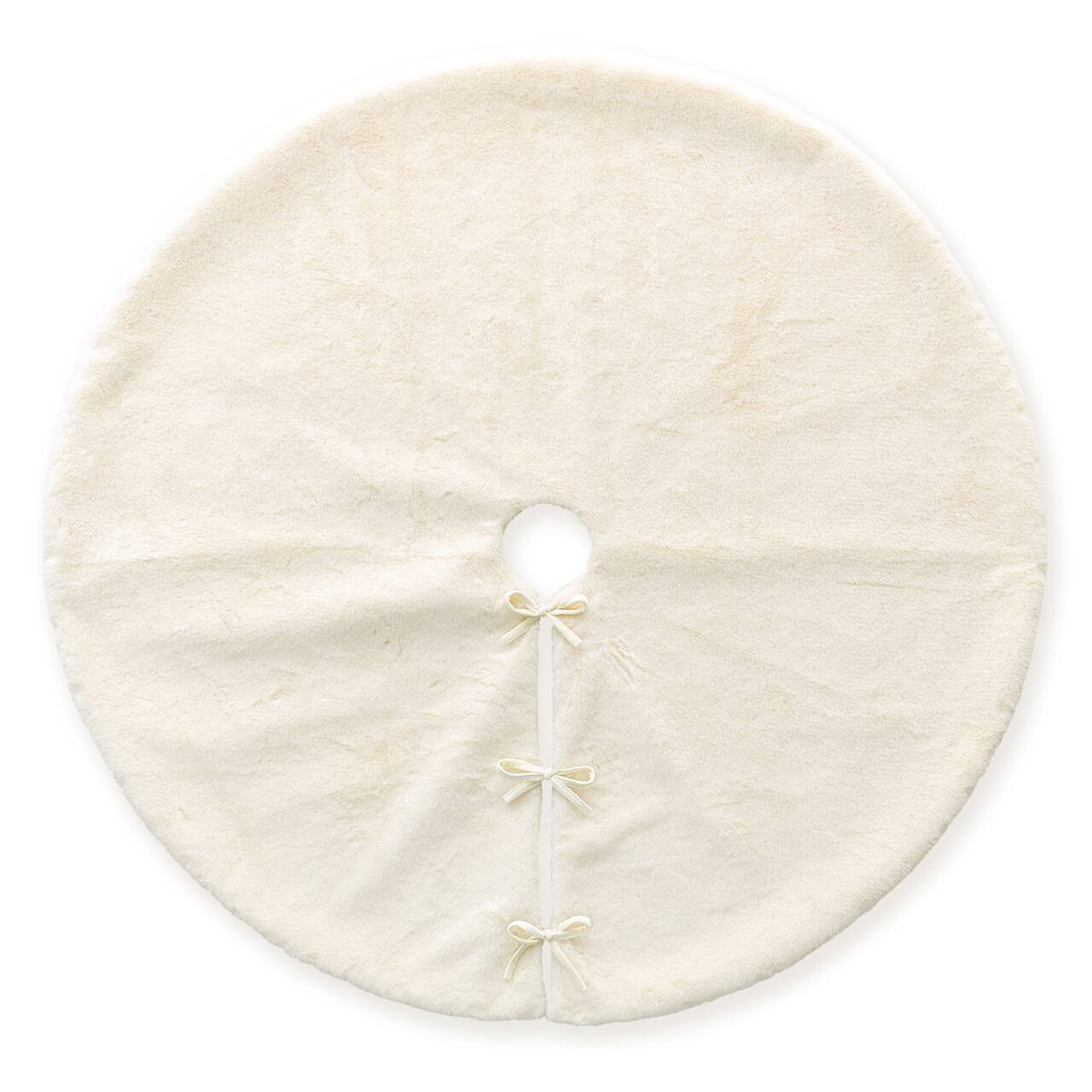 Glitzhome® Faux Rabbit Fur Christmas Tree Skirt